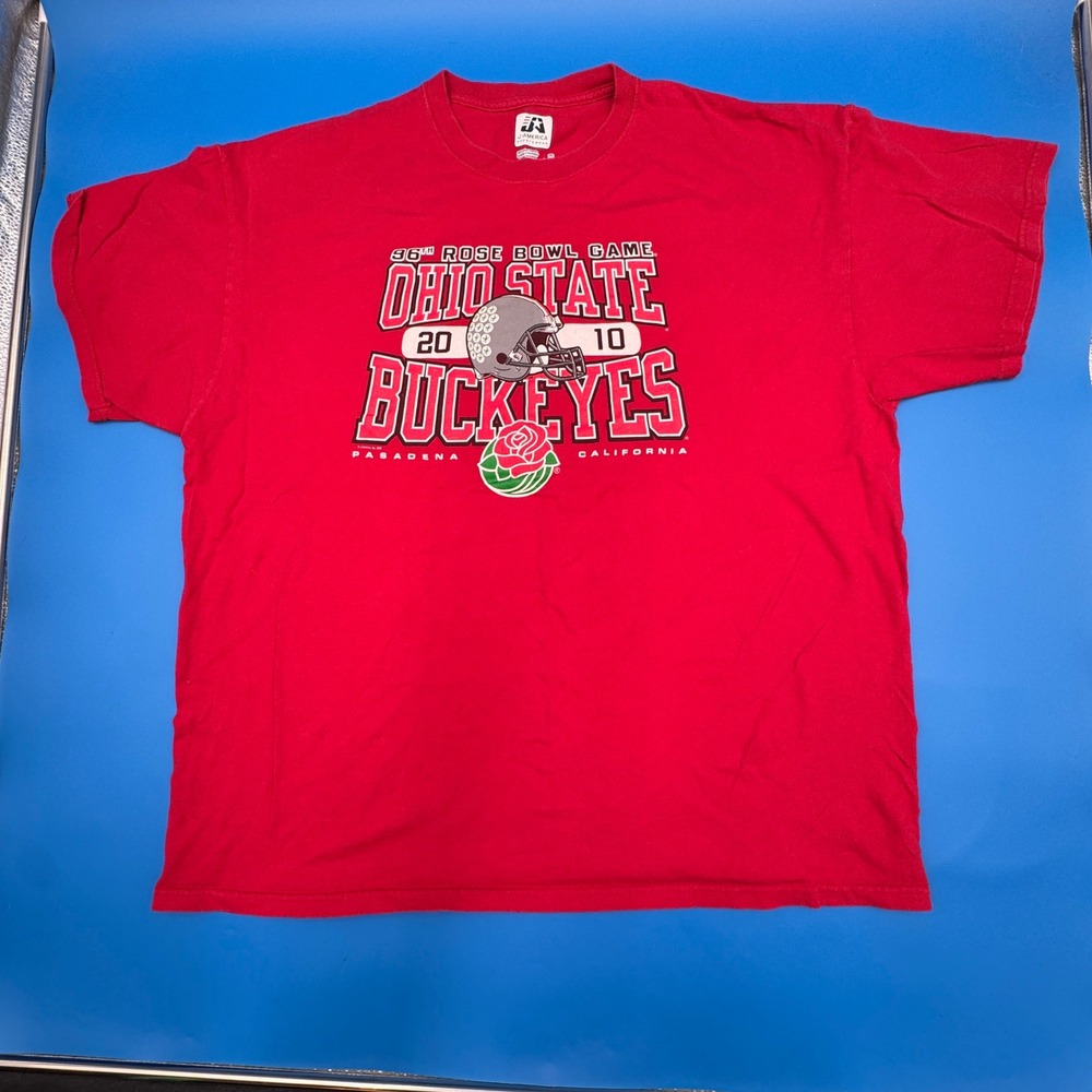 J America Ohio State Buckeyes 96th Rose Bowl Game 2010 Red T-Shirt Mens 2XL